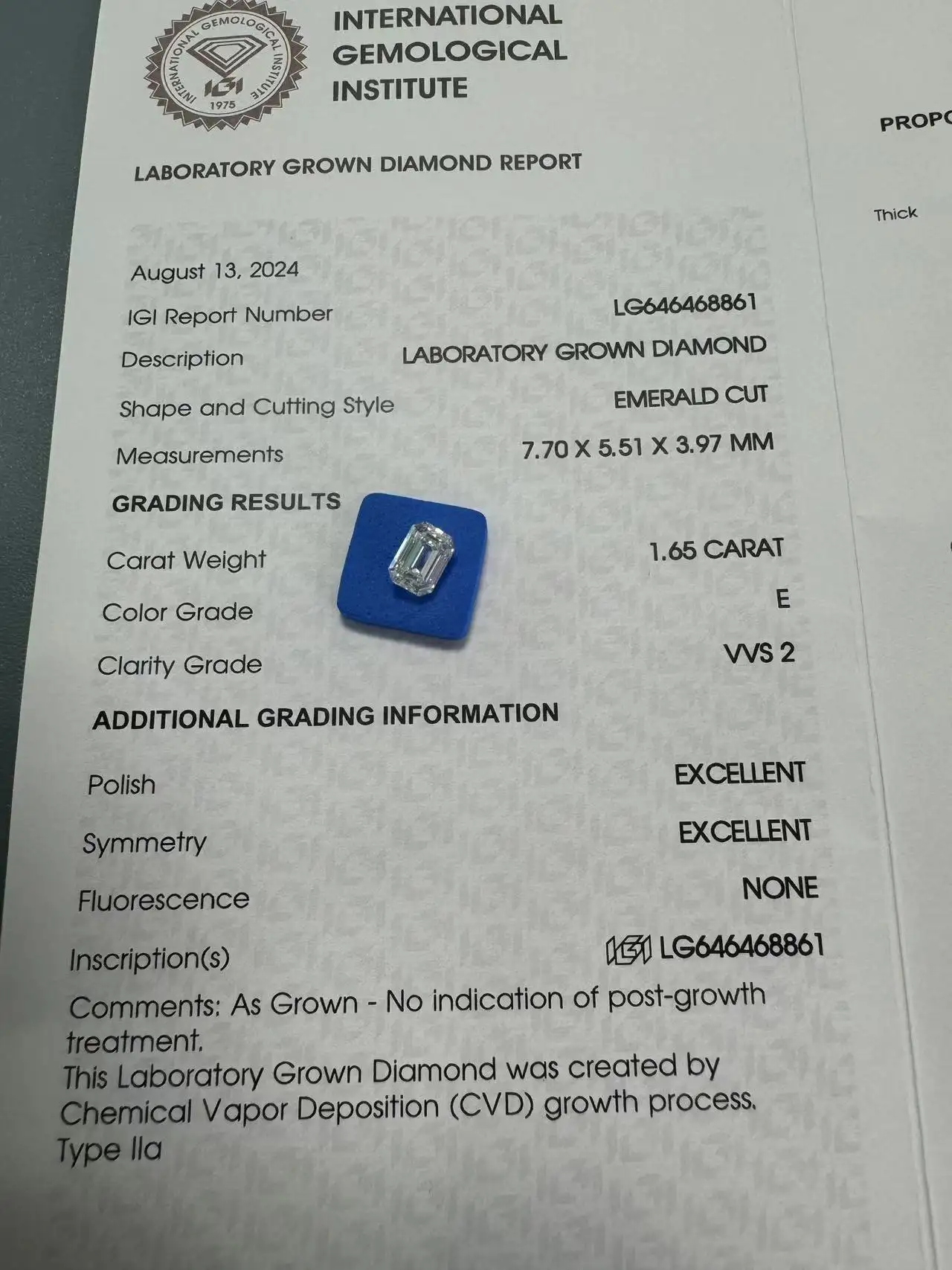 4 Carat Lab Grown Emerald Cut Diamond by DKL Jewelry 3