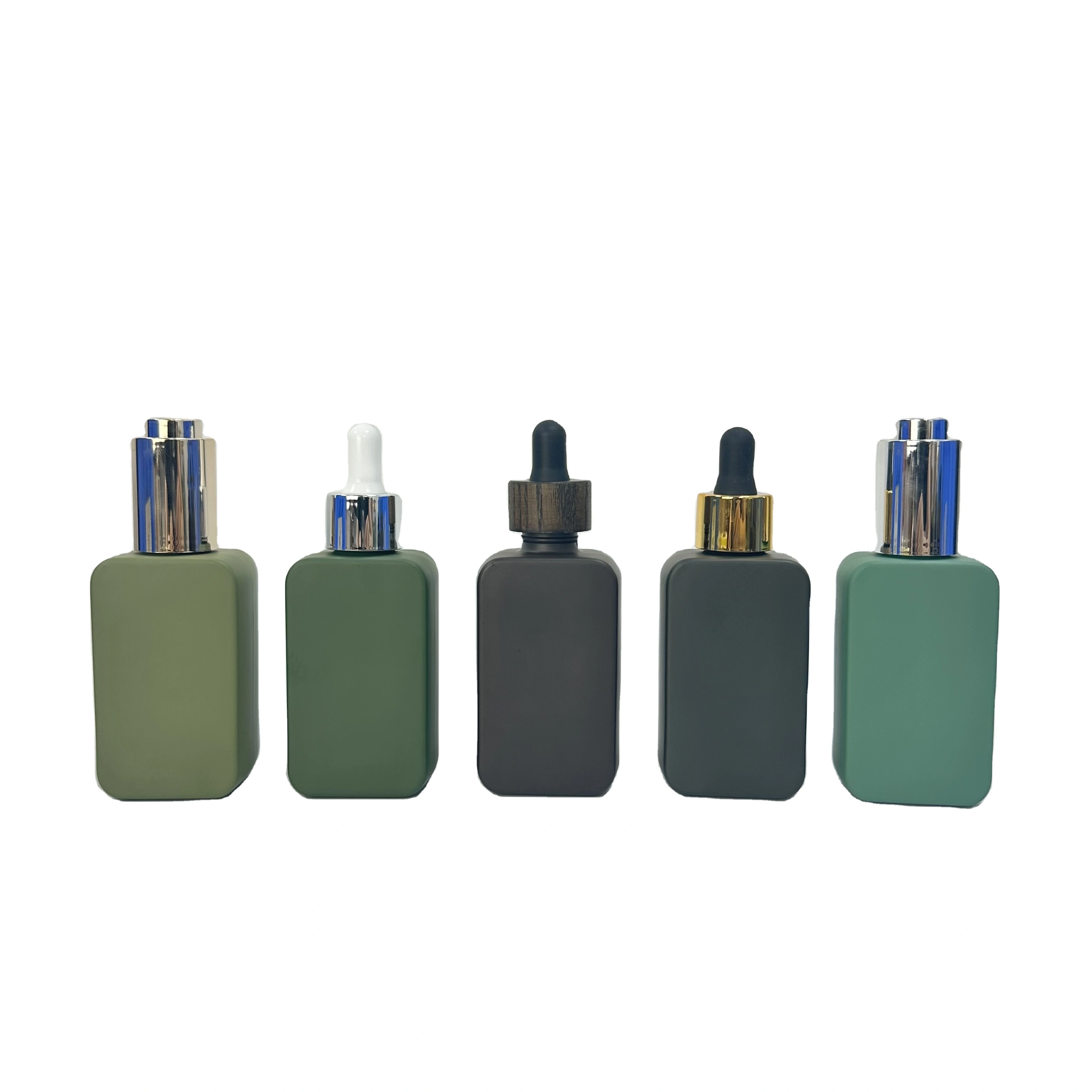 Glass Eyedropper Essence Bottle for Skin Care - Square Thick Bottom, Round Shoulder - 70 Characters 1