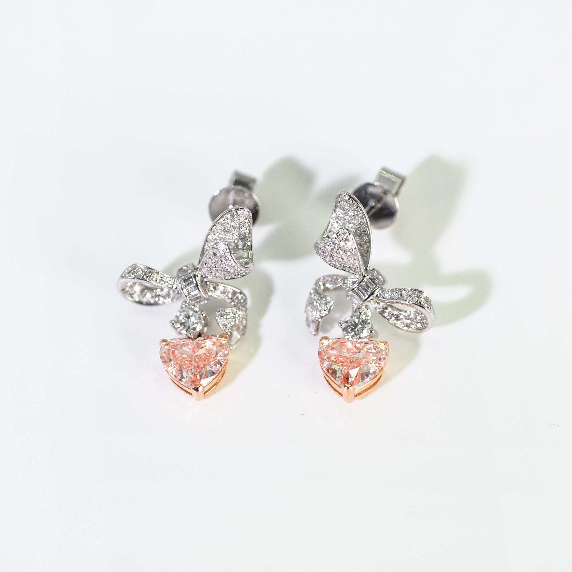 3.04ct Fancy Lab-grown Diamond Heart Cut Earrings Simple Classic Style With 18k Gold High Quality Jewelry 1