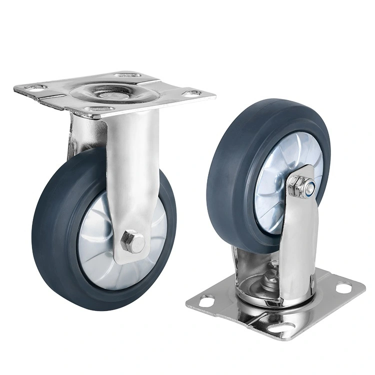 Oem Odm 4 Inch 100mm Industrial Tpr Wheels For Workbench Central Locking Castor Wheel 1