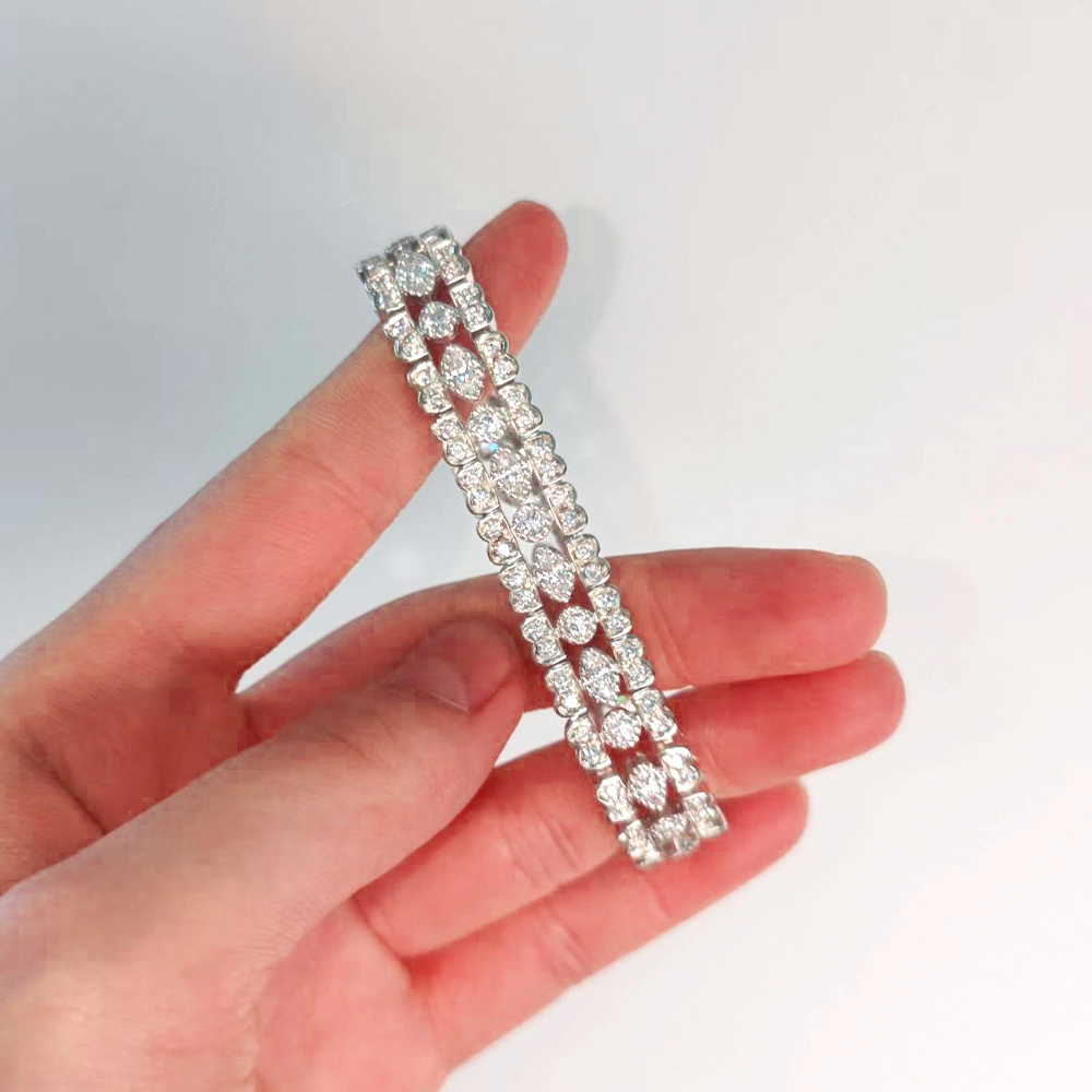 Custom Length Lab Diamond Tennis Bracelet 18k/14k/silver Trendy Jewelry For Gift Parties Or Weddings 1