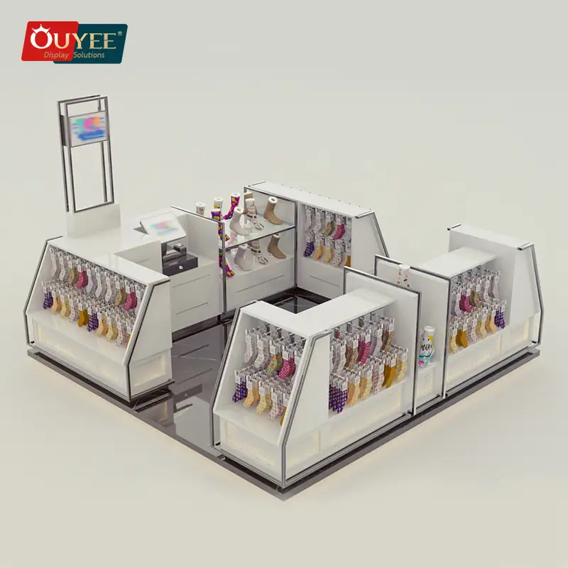 Maßgefertigte Ladendisplays | Kiosk für Einkaufszentren | Gondelregale mit Lamellenwänden 1