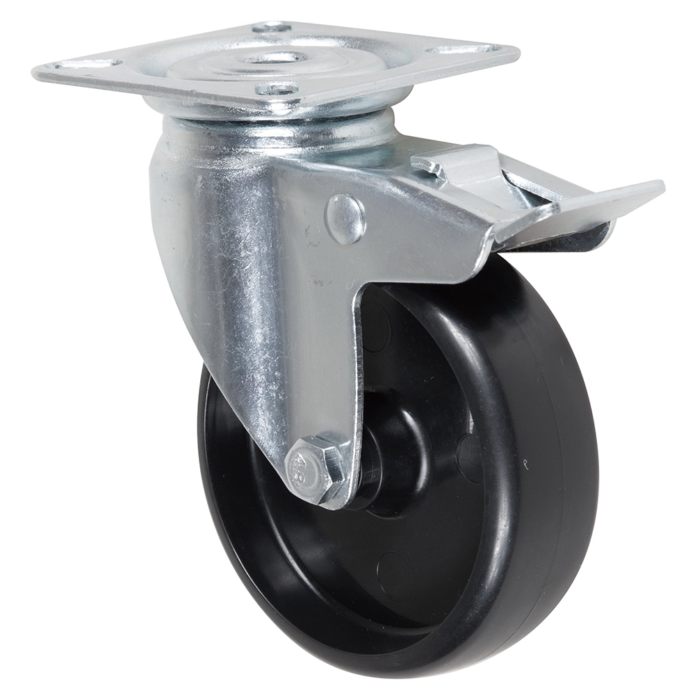 European Casters Large-scale Catering Establishment Supermarket Equipment 2inch 3inch Black Casters With Brake 1