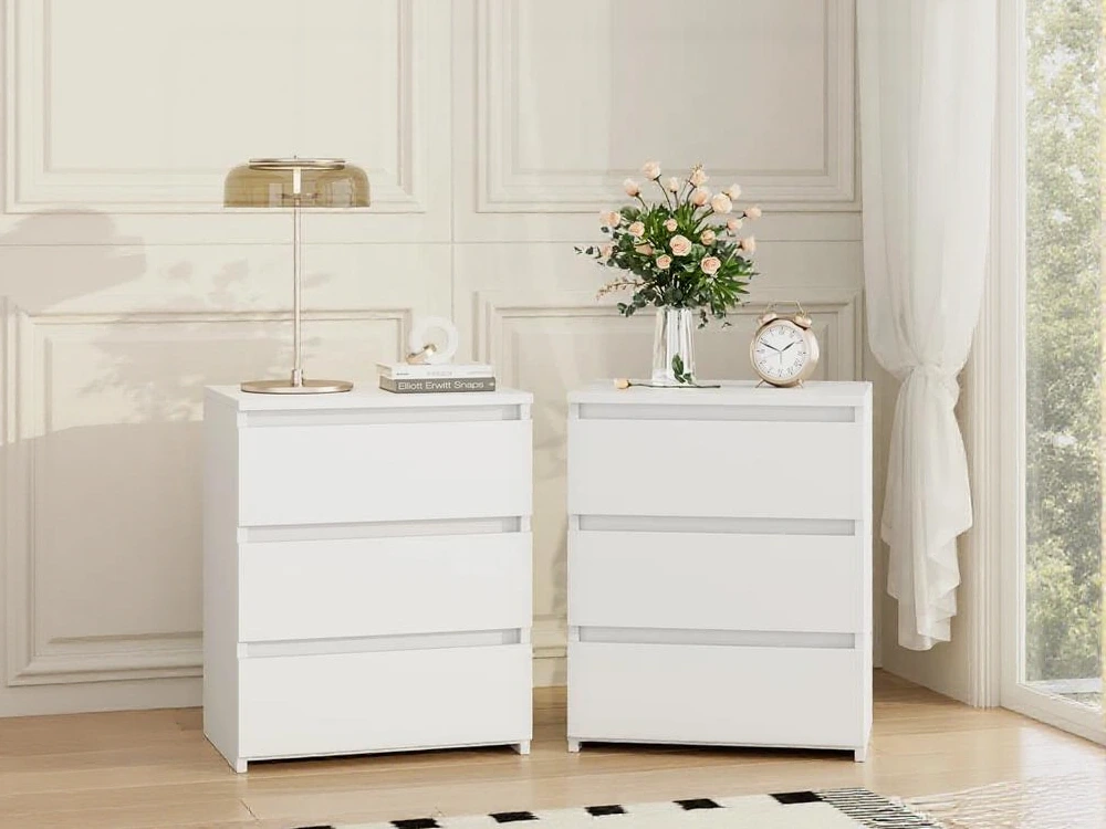 White 3 - Tiroir MDF Tablette MDF avec ample stockage 1