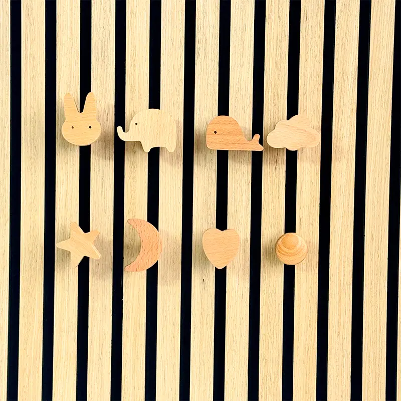 Akusztikus faléc panelekhez, dekoratív fali csíkokhoz, burkolathoz való fa akasztó 1