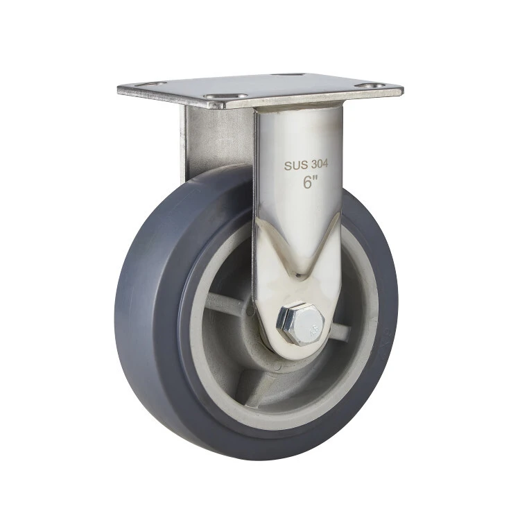 Customized 100mm 125mm 150mm 200mm Stainless Steel Tpr Anti-static Castor Wheel Manufacturer 1