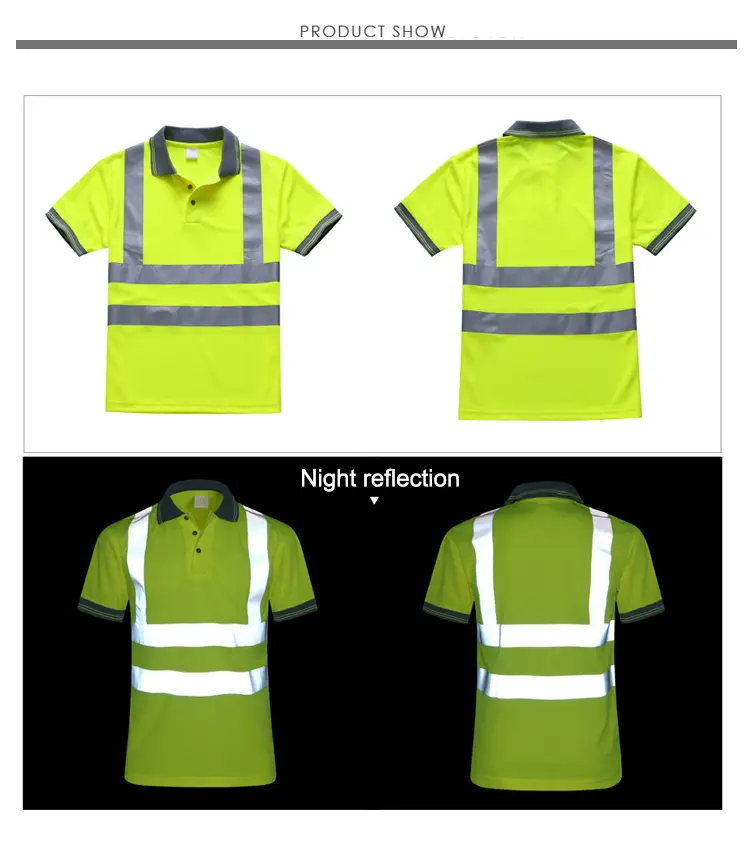 Custom High-Visibility Reflective Road Safety Mesh-Ventilated Polo Shirt 1