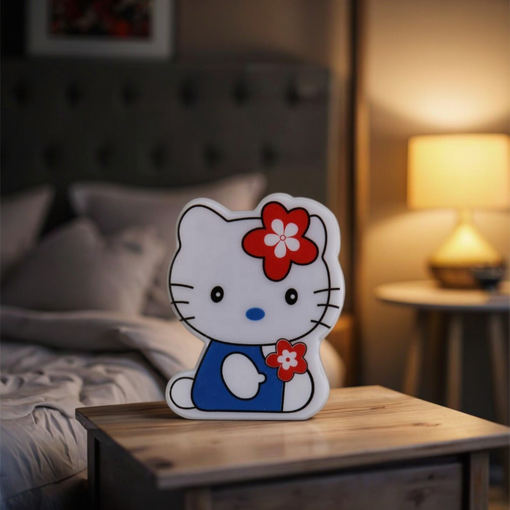 Kids Night Lamp Cartoon Cat Bedside Decorative Lighting W080 ABS Plug-in Plastic Cartoon Lights 1