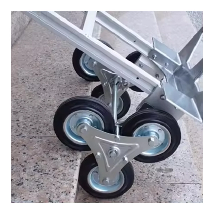 160mm Black Rubber Stair Climber Fixed Rubber And Polypropylene Core Wear-resistant Triangle Shopping Caster Wheel 1