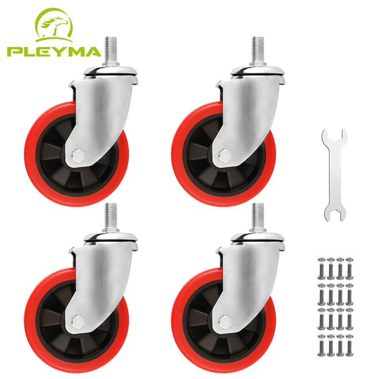 Factory Industrial Mid Heavy Duty Caster 3 Inch 75mm Wear Resistant Pu Caster Wheel Swivel 1