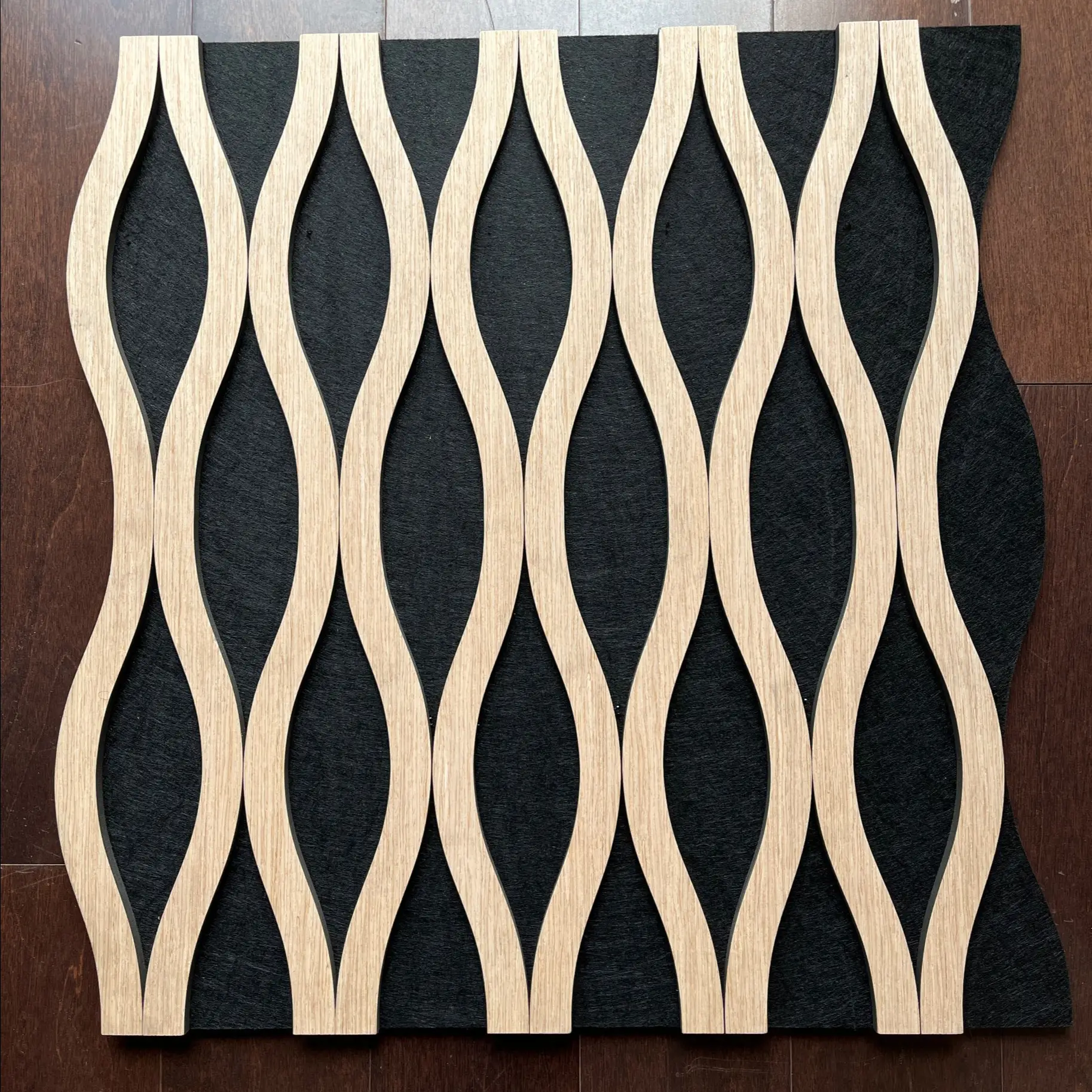 3D Flexible Wood Veneer Acoustic Panels Waved Ceiling Wall Slat Panels 1