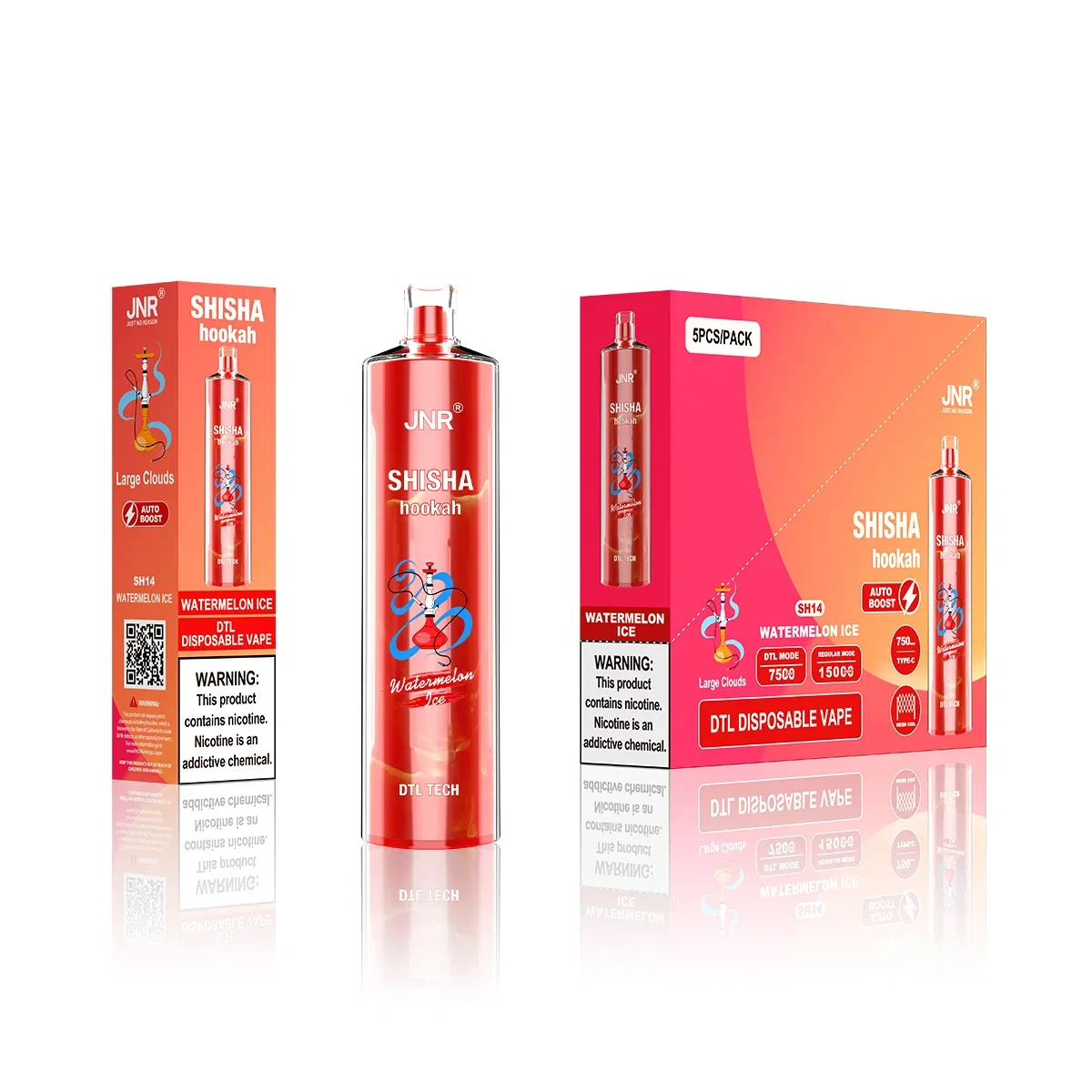 EU Warehouse Original Just No Reason Shisha Hookah 7500 - 15000 Puffs Mouth to Lung Puff Bar Watermelon Ice Flavors Razz Randm Tornado - Wholesale I Vape and Shisha 1