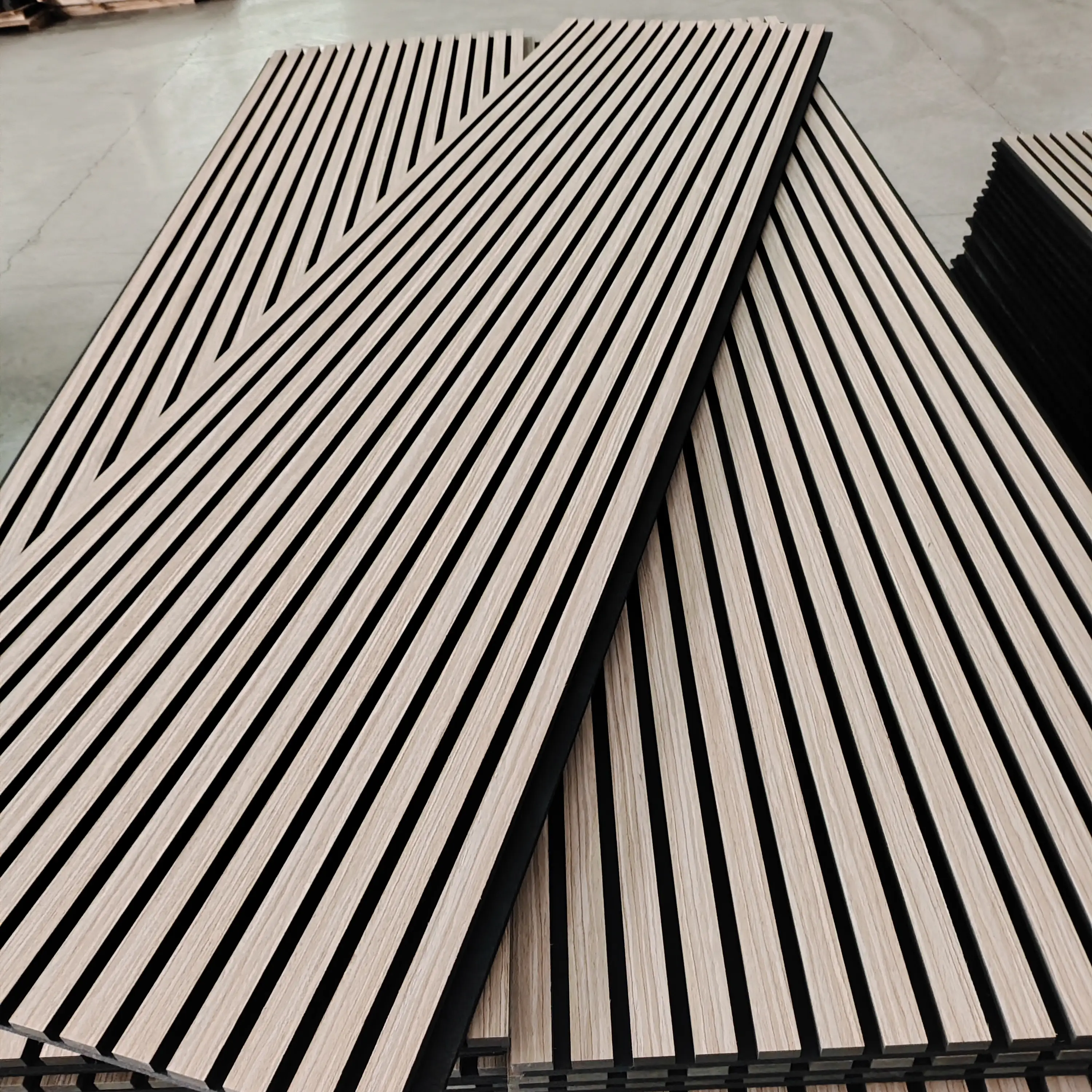 MDF Wood Veneer Acoustic Panel Slat Wall for Noise Insulation and Sound Absorption 1