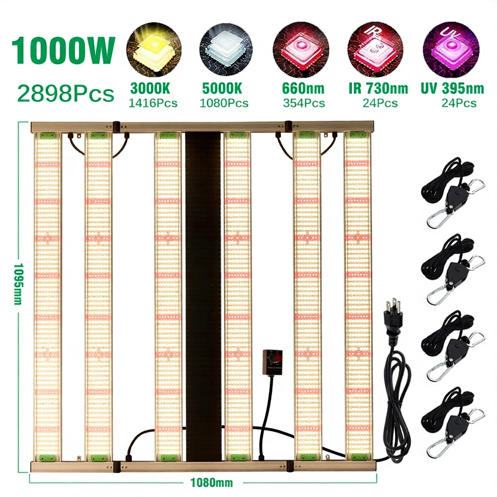1000W AC100-277V Samsung LM281B/LM301H/Osram Chips Octopus Grow Light 1