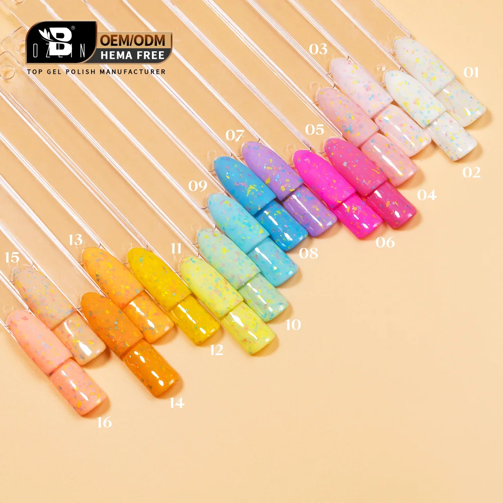 Bozlin 16 Color 3-in-1 Rubber Gel Nail Glue Base Coat 15ml for Salon 1