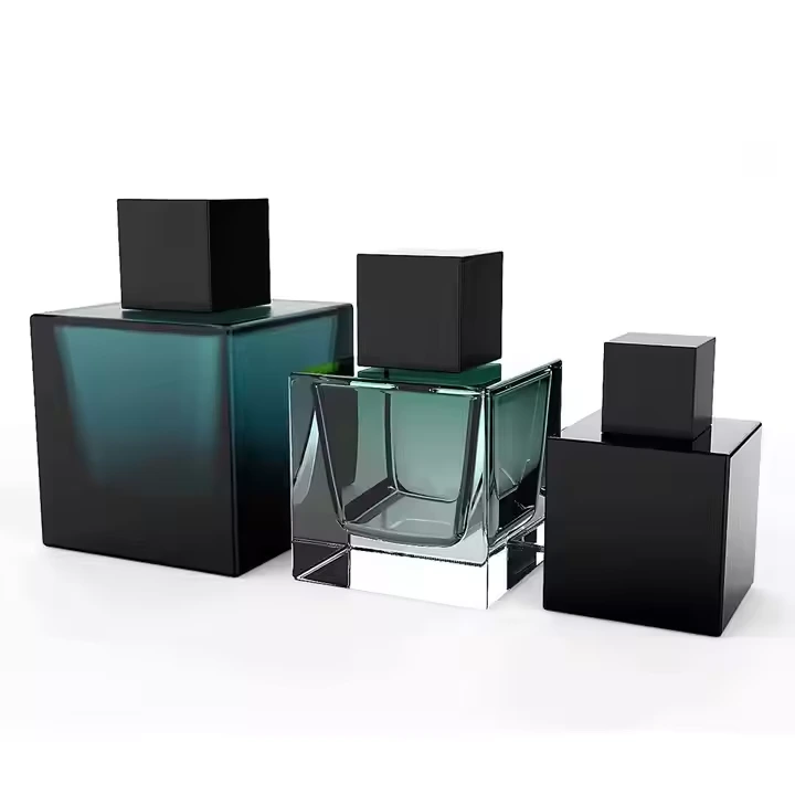 Square Glass Pressed Perfume Spray Bottle - Premium Quality 1