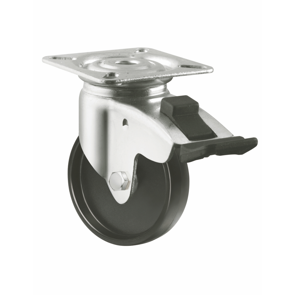European New Product Castor Supermarket Equipment 2 3 Inch Polypropylene Stainless Steel Plain Casters With Brake 1