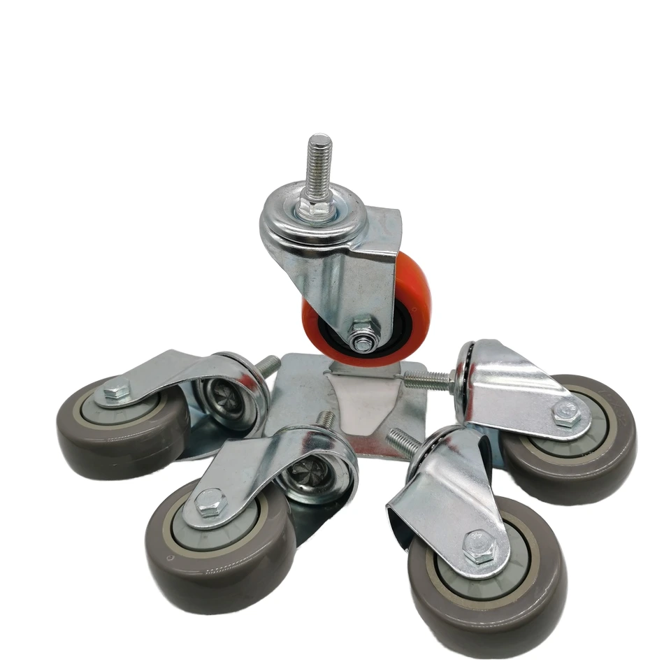 Wholesale Industrial Furniture Trolley 3 Inch Plastic Screw Threaded Stem Ball Bearing PVC Or PU Swivel Casters1 1