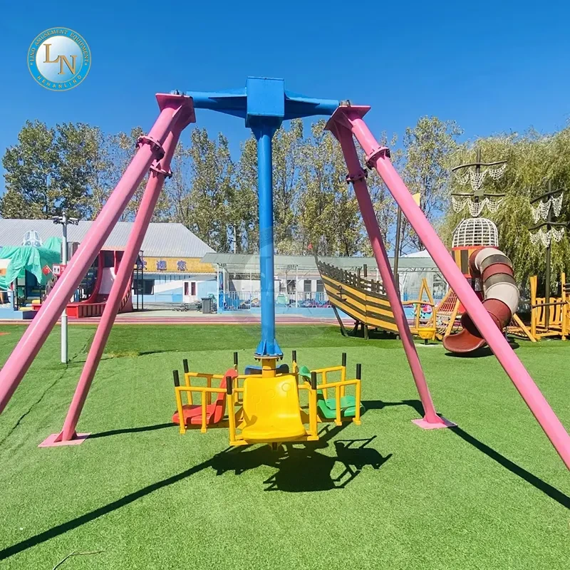Outdoor Children Play Playground Small 4 Seats Swing Mini Pendulum Hammer Unpowered Small Pendulum Amusement Ride 1