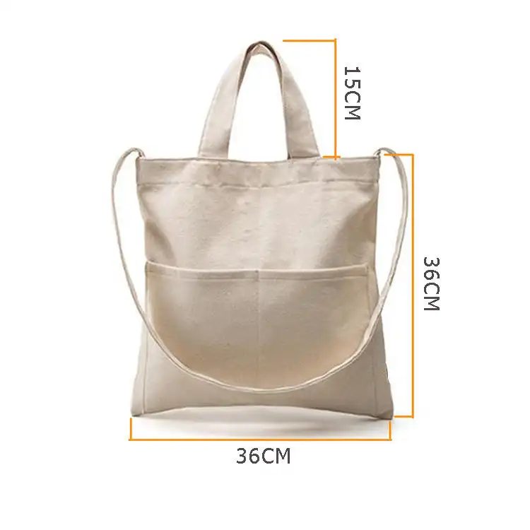 Custom Logo Letter Pattern Portable Reusable Shopping Bag Canvas Tote 1