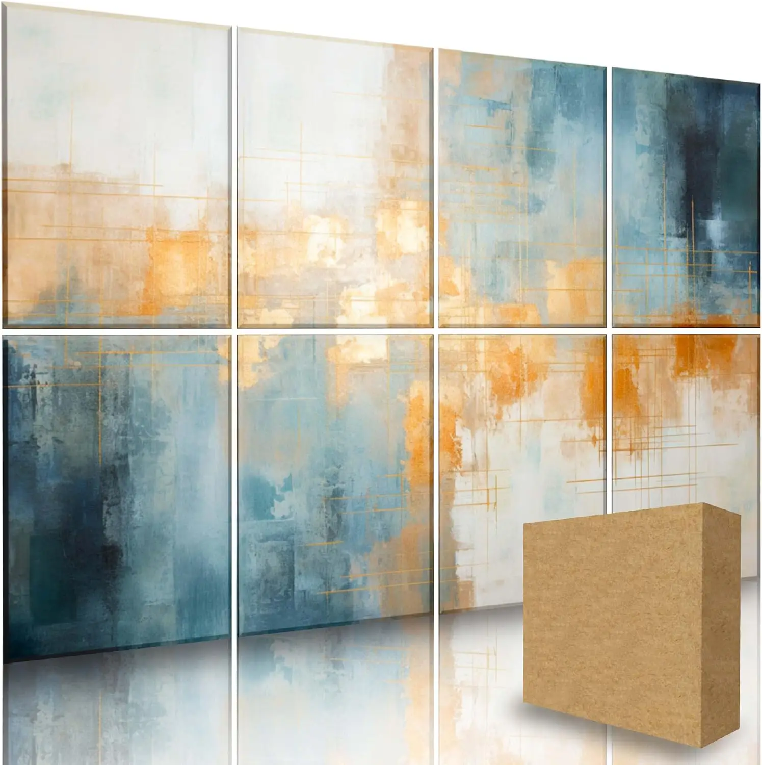 8ks akustických obrazových panelů 12x16 palců, samolepicí stěnové zvukově izolační panely 1