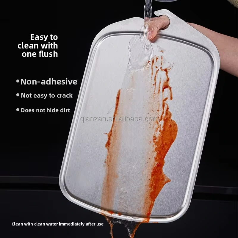 2025 Latest Anti-mold Antibacterial Double-sided Cutting Board 304 Stainless Steel Titanium Hook Handle Laser Household Chopping 1