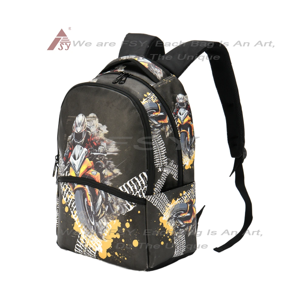 Fsy Custom Motorcycle Backpack Basic Casual Sports Student School Bags Men's Business Commuting Computer Backpacks 17 Inch 1