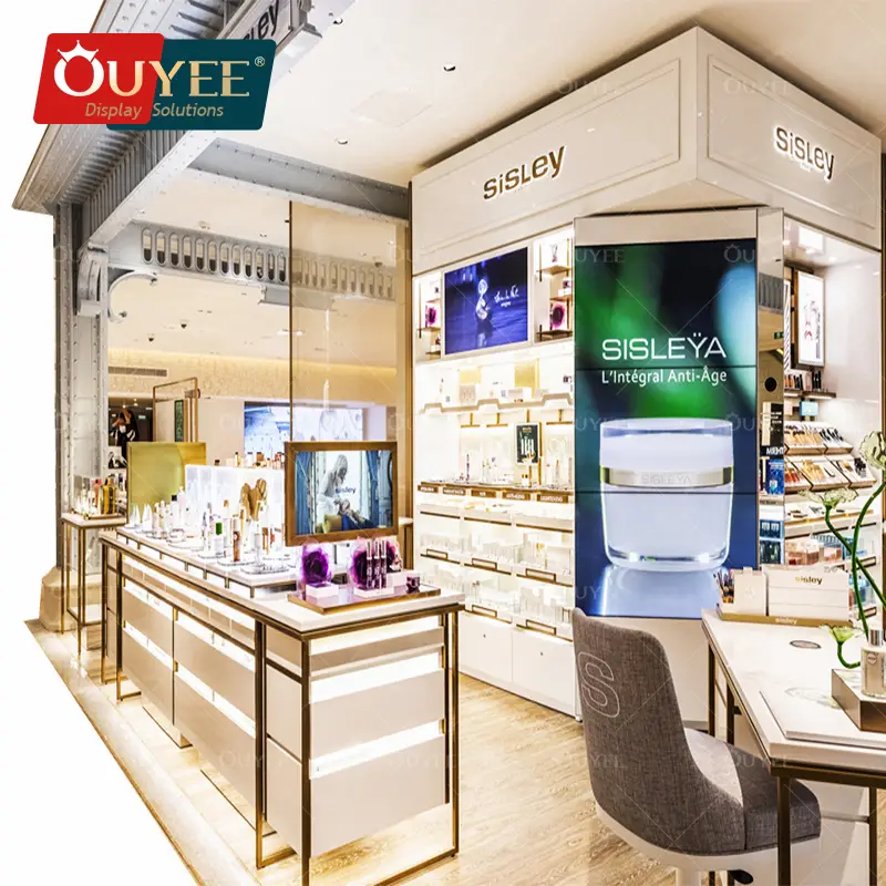 Prateleira expositora para perfumes, ideal para lojas de varejo. 1