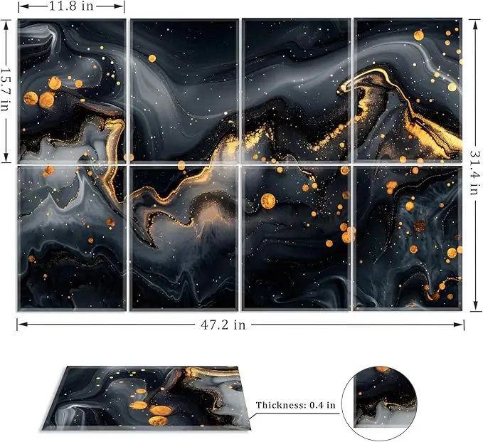 Panneaux muraux insonorisants autocollants Art Acoustic 100 % fibres de polyester 1