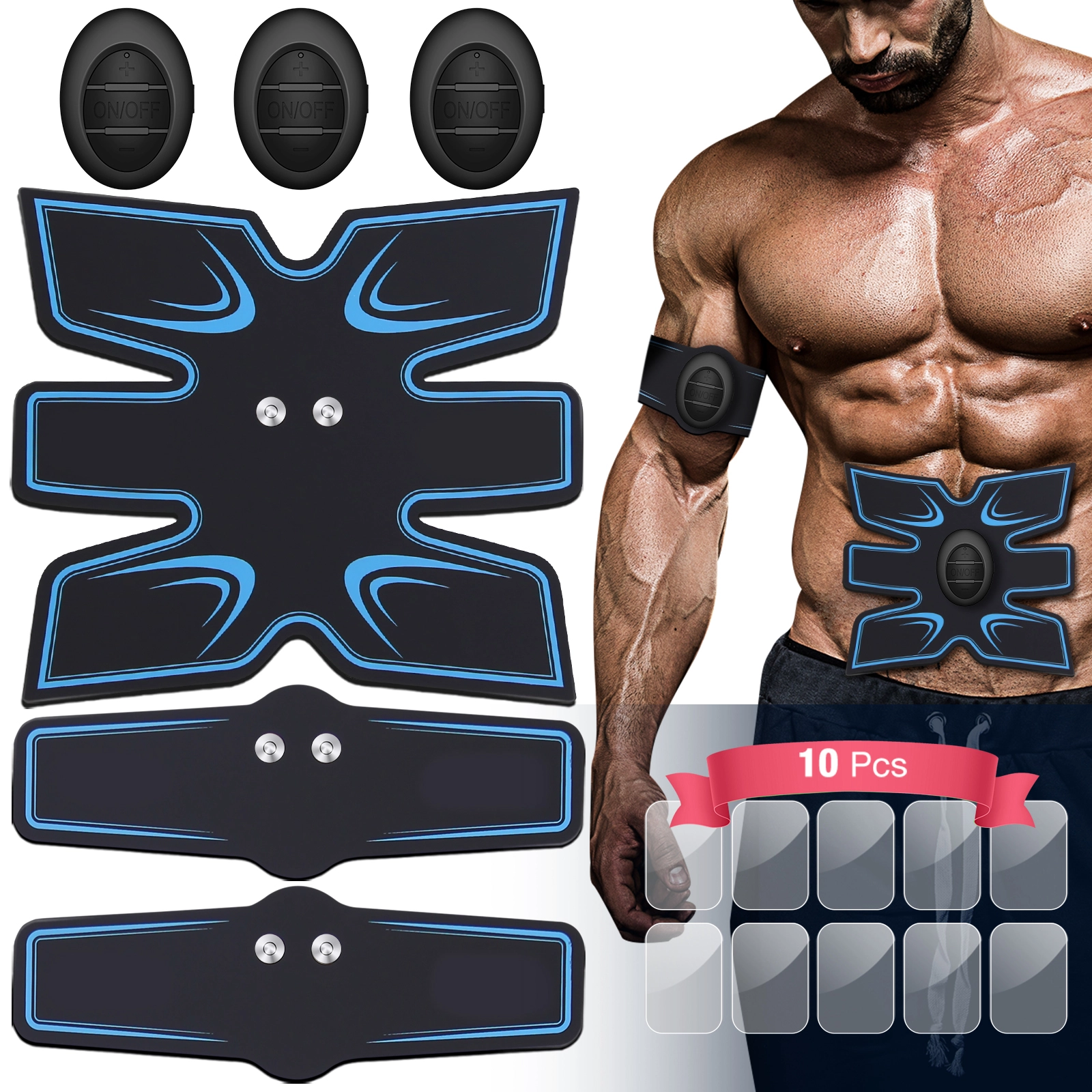 USB Rechargeable Electronic Muscle Stimulator Abs Toner Trainer 1