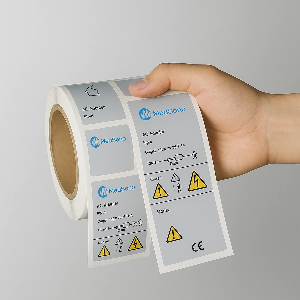 Waterproof Matte Silver PET Label Roll for Ind. Asset/Warn. 1