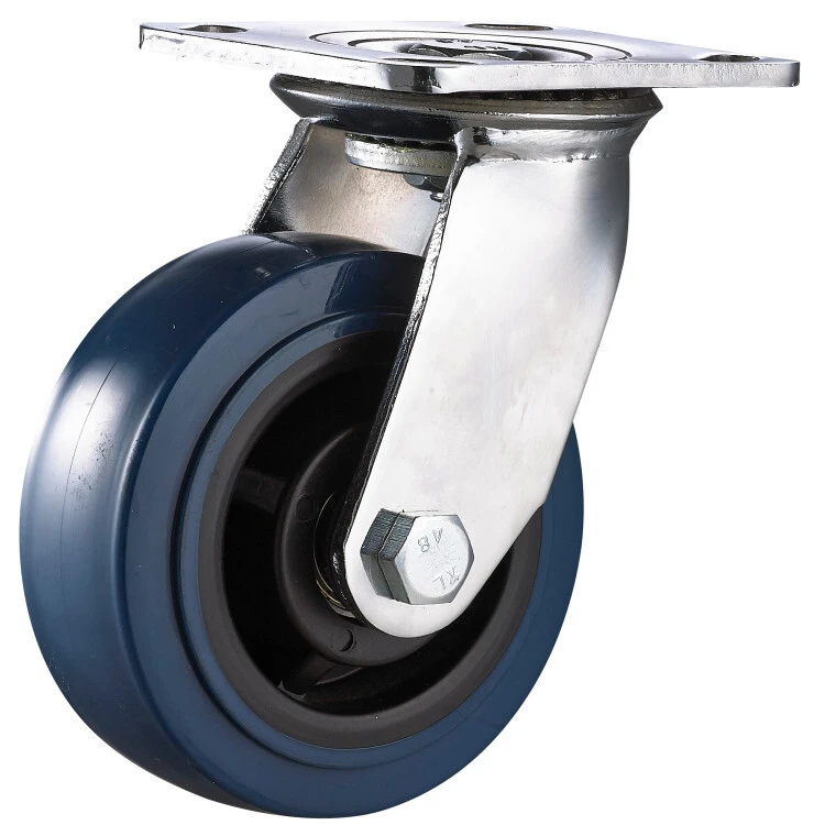 4 5 6 8 Inch Swivel Total Brake/ Fixed/ Rigid Heavy Duty Pu Caster And Wheels With Double Ball Bearings 1