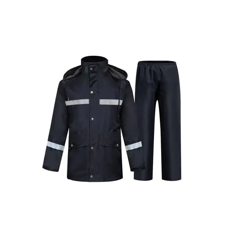 Custom Professional Waterproof Raincoat with High-Visibility Reflective Night Work Safety Suit 1