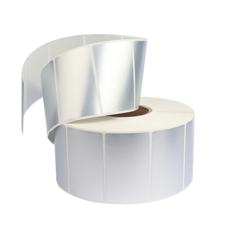 Waterproof Permanent Matte Silver PET Barcode Labels 60x40 1