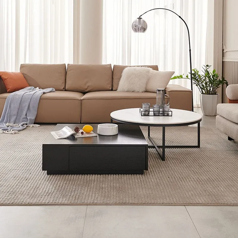 Table basse de rangement en bois massif au design moderne et luxueux 1