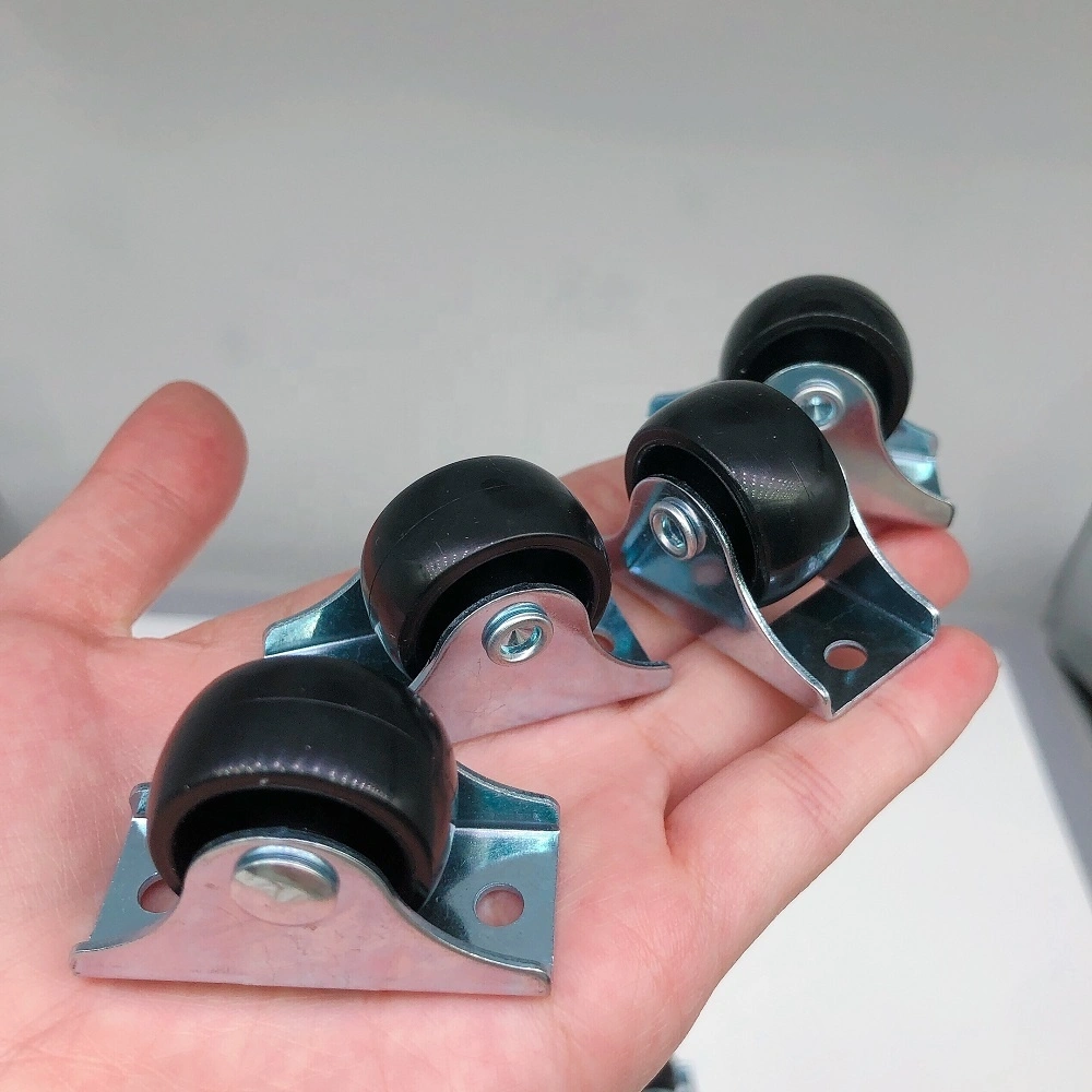 1 Inch 25mm Pp Polypropylene Plastic Black White Silent Smoothly Furniture Fixed Caster Wheel 1