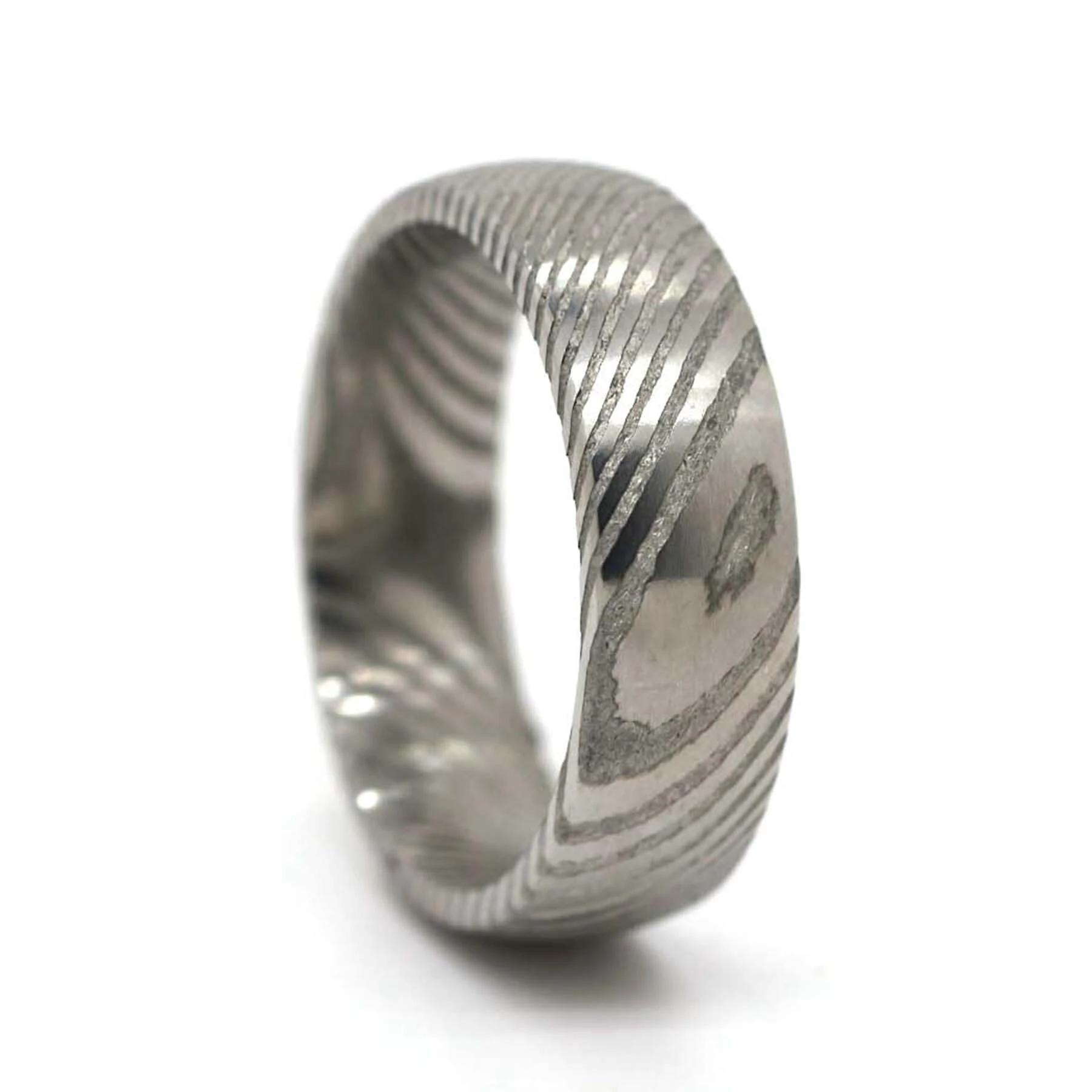 Anello in acciaio di Damasco di alta qualità, realizzato a mano su misura. Anello in acciaio di Damasco con motivo a spirale, vendita all'ingrosso. 1