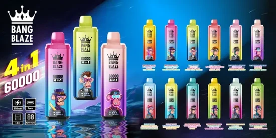 Bang Blaze 60000 Puffs 4 in 1 Flavors Vape Disposable Electronic Cigarette Puff Bang King 50K 40K 30K Germany EU Warehouse Vape 1