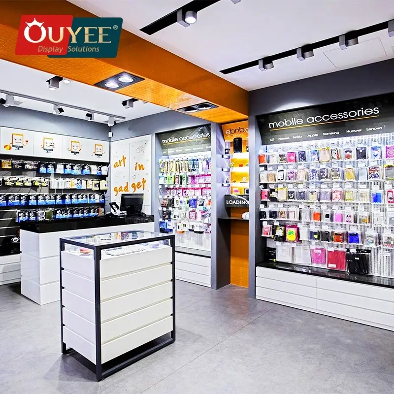 Ausstellungsfläche für Handy-Zubehör im Einkaufszentrum – Hochglanzlackiertes Display 1
