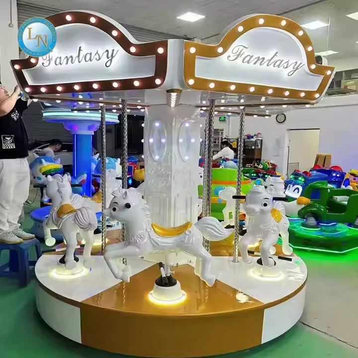 Wholesale Carnival Game 3-6 Seats Carousel Amusement Carousel Kids Rides Mechanical Ride On Carousel 1