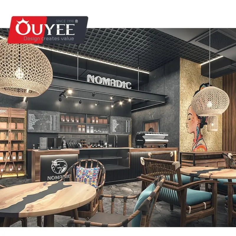 Maßgefertigte Café-Bartheke und Sitznischen für Cafés und Restaurants 1