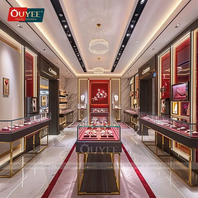 Vetrina espositiva in vetro per gioielli, bancone per orologiaio 1