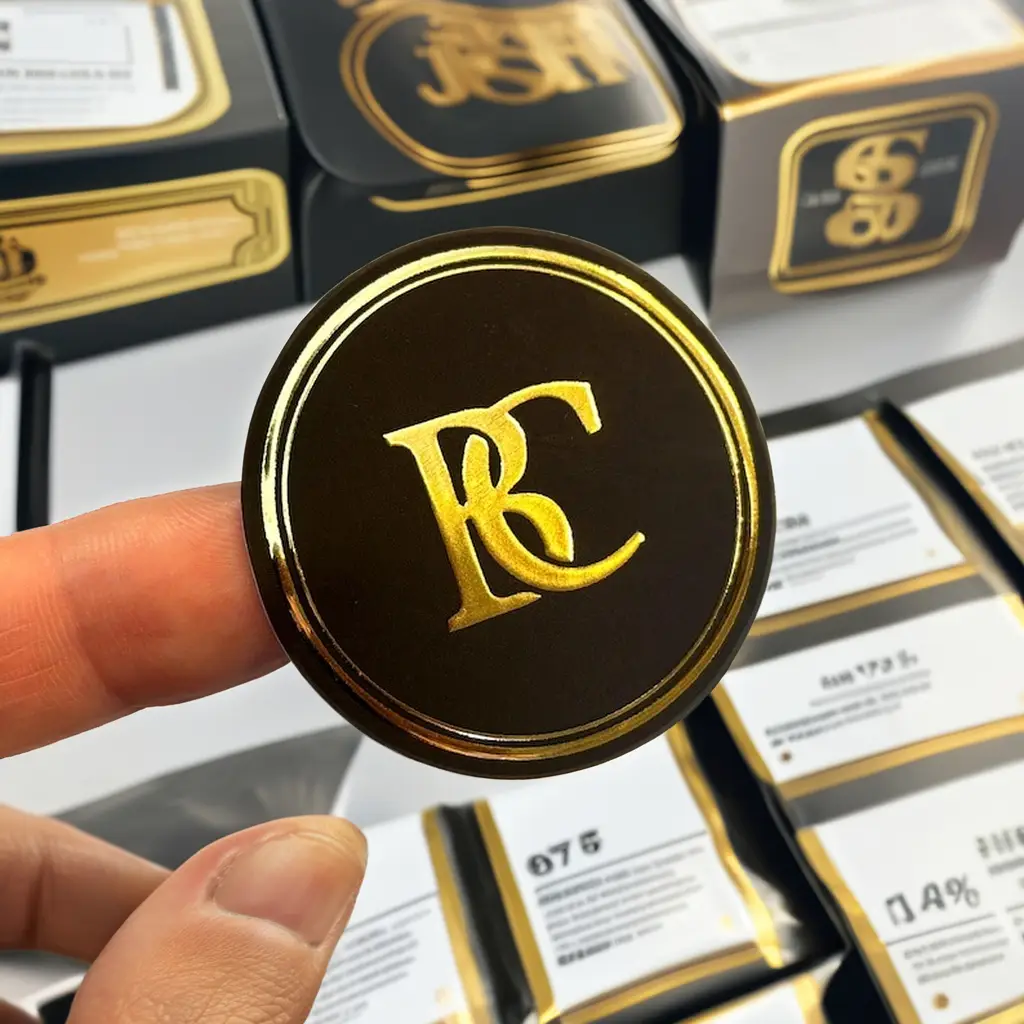 Rotolo di vinile trasparente personalizzato con lamina d'oro per etichette di profumi. 1