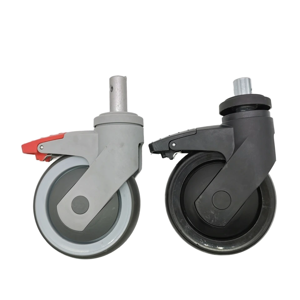 5 inch 125mm Solid Stem Swivel Hospital Bed TPR Medical Equipment Caster Wheel1 1