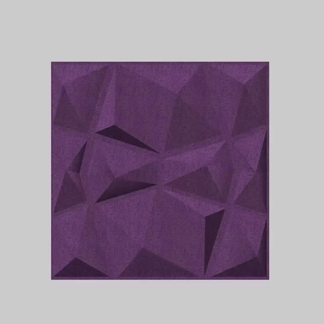 לוחות קיר אקוסטיים תלת-ממדיים מפוליאסטר אטומים לרעש בידוד סיבים דקורטיביים 1