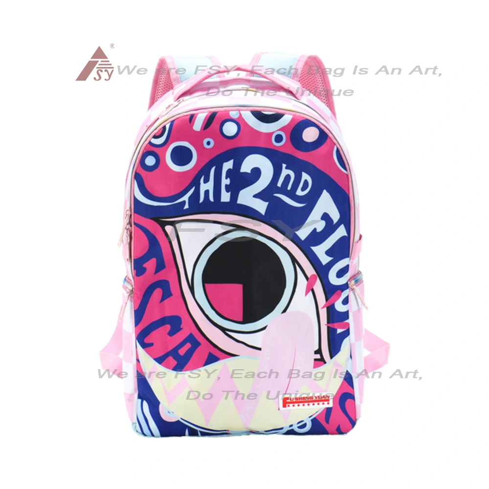 Teenager Student Backpack Outdoor Travel School Pink Backpacks For Girls Graffiti Eye Backpack Women Leather Pvc Geometric Bag 1