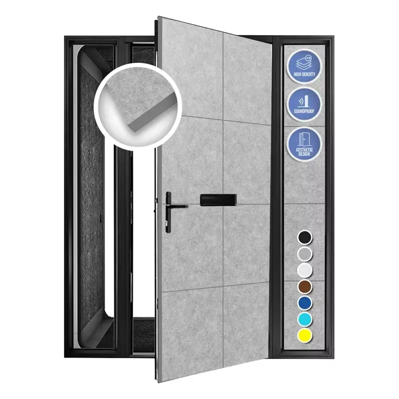 Painéil Fuaimiúla Ard-Dlúis PET poileistir bhraith le haghaidh cóireála balla ionsúcháin fuaime 1