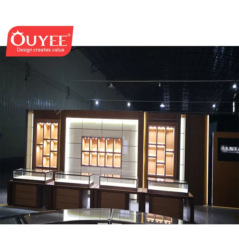 Vitrine de comptoir éclairée par LED pour bijouterie 1