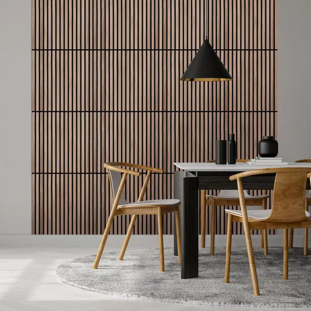 Wholesale Acoustic Wood Slat Panels Walnut Real Wood Veneer Sound Absorbing Panels 1