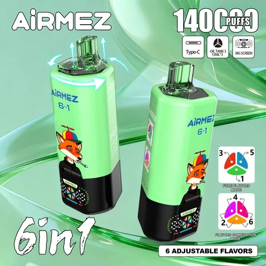 Airmez Fox 140K Puff Vaper Disposable Vape and Cigarettes Car Vape Pen 80K 120K 140K EU Warehouse Electric Cigarette Shisha Puff - Puff and Vaper 1